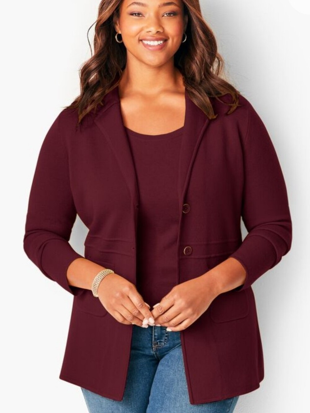 Talbots Merino Sweater Jacket Wool XL Petite